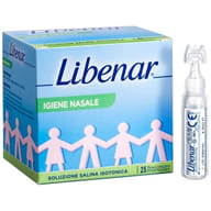 SOLUZIONE SALINA ISOTONICA 0,9% LIBENAR PER IGIENE NASALE 25 FLACONCINI MONOUSO X 5 ML