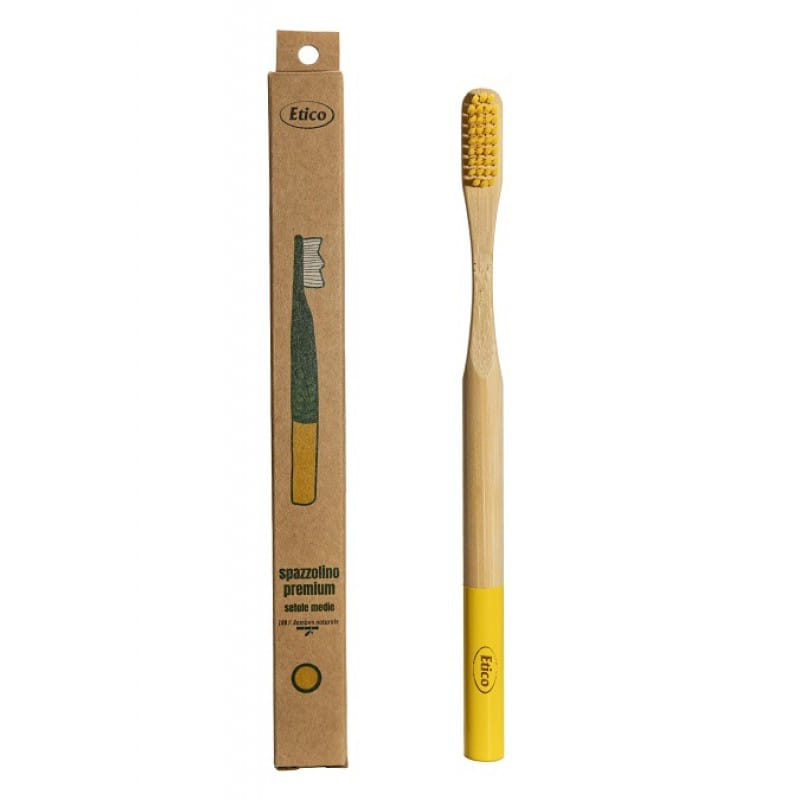 ETICO SPAZZOLINO ADULTO PREMIUM BAMBU GIALLO
