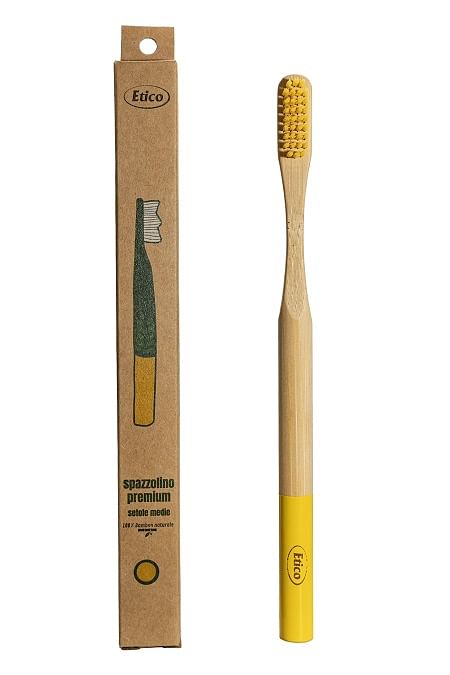 Etico Spazzolino Adulto Premium Bambu Giallo