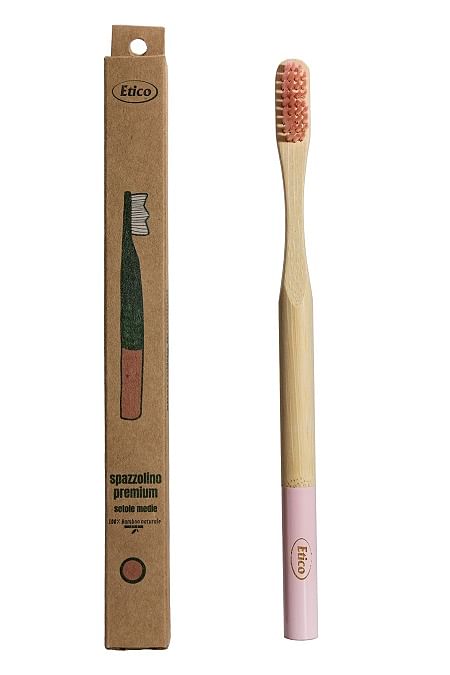 Etico Spazzolino Adulto Premium Bambu Rosa