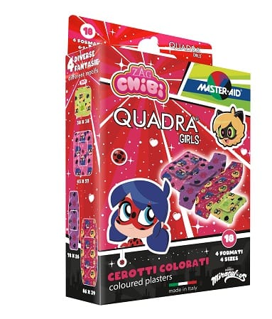 Cerotto Master Aid Quadra Girls Lady Bug Assortiti 18 Pezzi