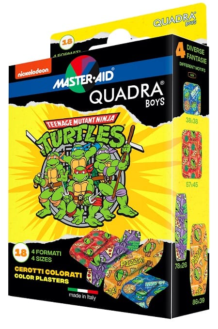 Cerotto Master Aid Quadra Boys Ninja Turtles Assortiti 18 Pezzi