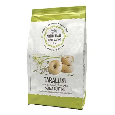 GLI ARTIGIANALI SENZA GLUTINE TARALLINI SEMI DI FINOCCHIO 100 G GLI ARTIGIANALI SENZA GLUTINE TARALLINI SEMI DI FINOCCHIO 100 G