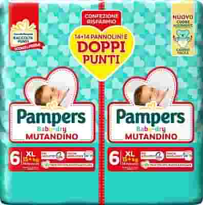 PAMPERS BABY DRY PANNOLINO MUTANDINA XL DUO DOWNCOUNT 28 PEZZI