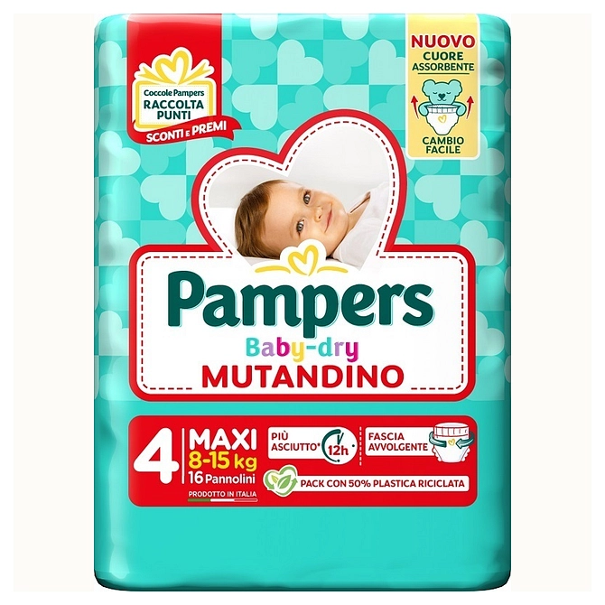 Pampers Baby Dry Pannolino Mutandina Maxi Small Pack 16 Pezzi