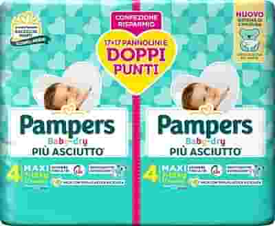 PAMPERS BABY DRY PANNOLINO DUO DOWNCOUNT MAXI 34 PEZZI