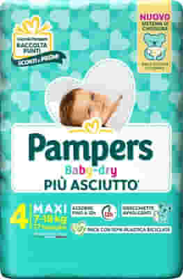 PAMPERS BABY DRY PANNOLINO DOWNCOUNT MAXI 17 PEZZI