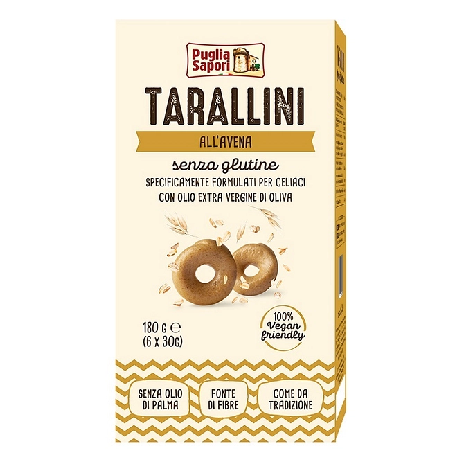 Puglia Sapori Tarallini All'avena 6 Bustine Da 30 G