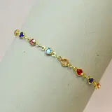 TENNIS MULTICOLOR CRYSTAL GOLD