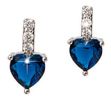 MJ POST 382 ORECCHINO PENDENTE CUORE BLU