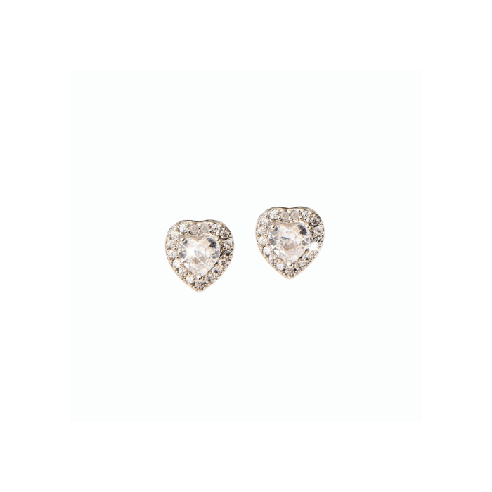 Mj Post 388 Orecchino Lobo Cuore Bianco