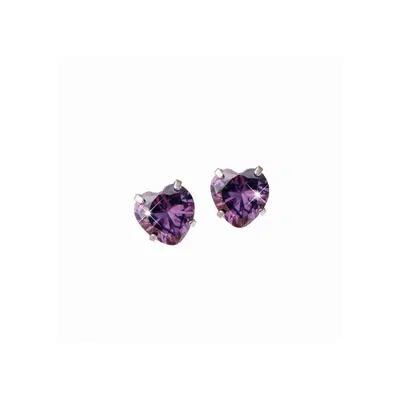 MJ POST 399 ORECCHINO PUNTO LUCE CUORE VIOLA 7 MM MJ POST 399 ORECCHINO PUNTO LUCE CUORE VIOLA 7 MM