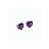 MJ POST 399 ORECCHINO PUNTO LUCE CUORE VIOLA 7 MM