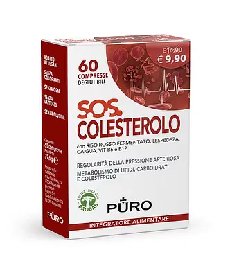 PURO SOS COLESTEROLO 60 COMPRESSE DEGLUTIBILI PURO SOS COLESTEROLO 60 COMPRESSE DEGLUTIBILI