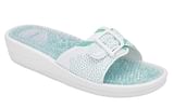 NEW MASSAGE FANTASY PRINTED PVC WOMAN WHITE/AQUA 36 MATERIALE PVC STAMPA FLOREALE FODERA TOMAIA SIMILPELLE SOTTOPIEDE PVC SUOLA PVC FITTING F ALTEZZA TACCO 20 COLLEZIONE SS23