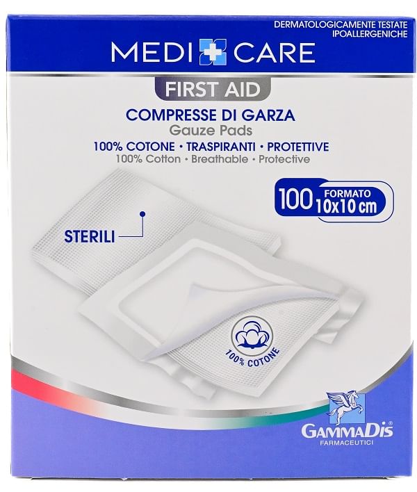 Garza Medicare Cotone 10 X10 Cm 100 Pezzi