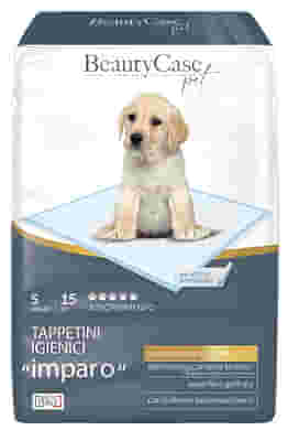 BEAUTYCASE PET TAPPETINI IMPARO 5 ZAMPINE 60X40 CM BUSTA 15 PEZZI