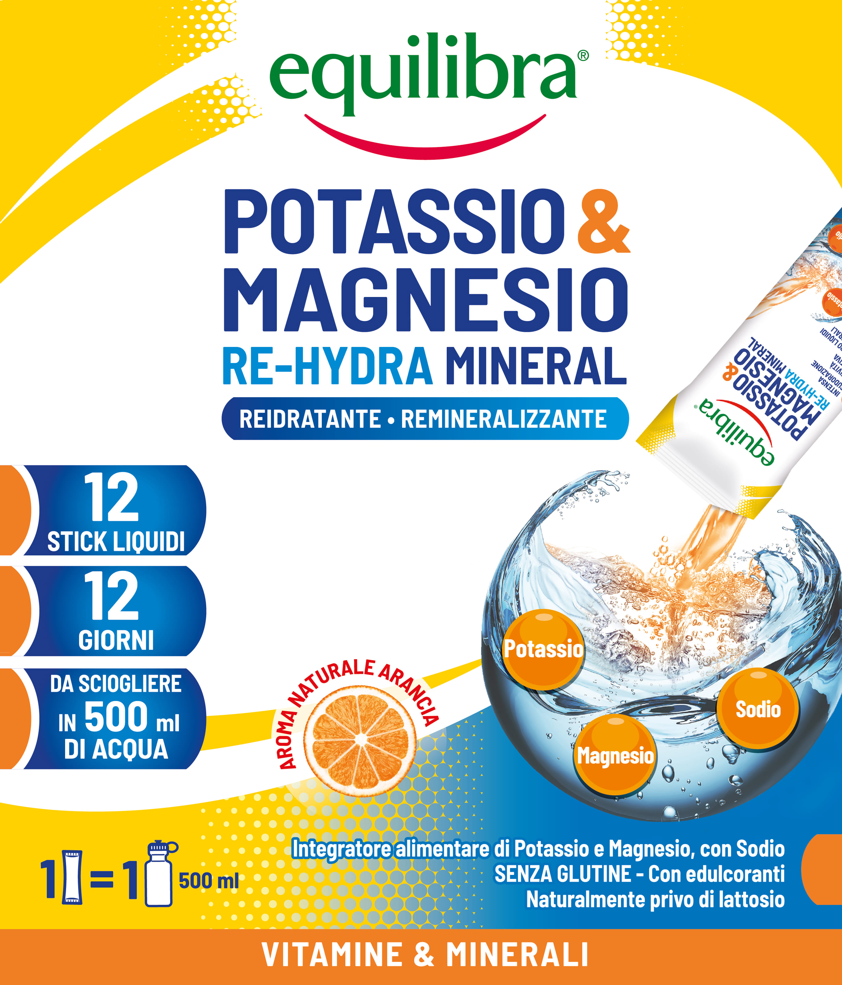 POTASSIO & MAGNESIO RE HYDRA MINERAL 12 STICK