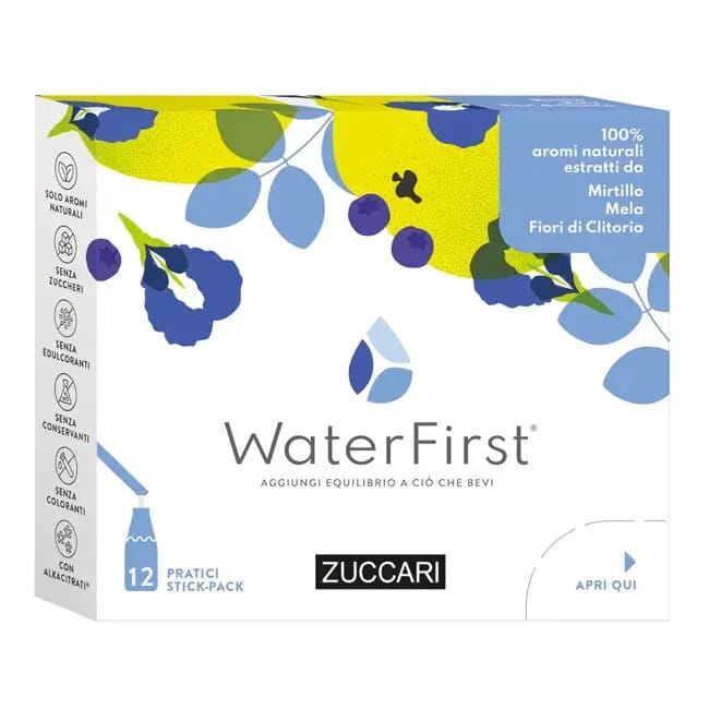 Water First Mirtillo Mela Fiori Clitoria 12 Stick Pack
