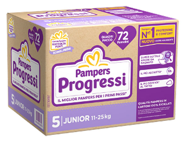 Pampers Quadri Progressi Junior 72 Pezzi