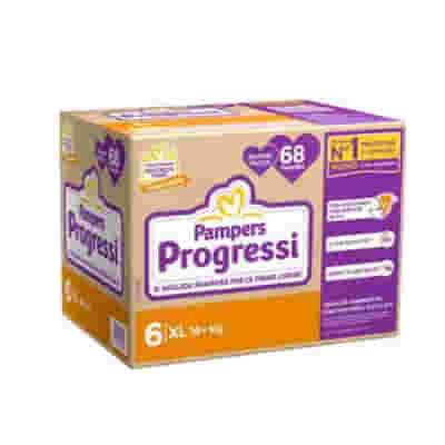 PAMPERS QUADRI PROGRESSI XL 68 PEZZI
