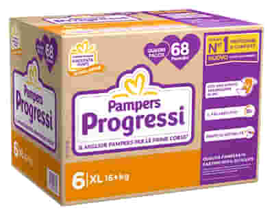 PAMPERS QUADRI PROGRESSI XL 68 PEZZI