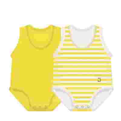 J BIMBI BODY 0-36M BIO COTTON SUMMER 2-PACK GIALLO