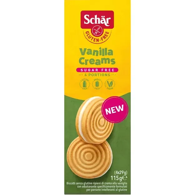 Schar Sugar Free Vanilla Creams 115 G