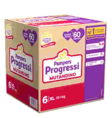 PAMPERS PROGRESSI MUTANDINA QUADRI XL 60 PEZZI