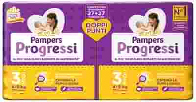 PAMPERS PROGRESSI PANNOLINO MIDI PACCO DOPPIO 54 PEZZI