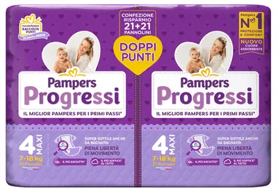 PAMPERS PROGRESSI PANNOLINO MAXI PACCO DOPPIO 42 PEZZI PAMPERS PROGRESSI PANNOLINO MAXI PACCO DOPPIO 42 PEZZI