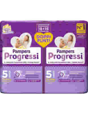 PAMPERS PROGRESSI PANNOLINO JUNIOR PACCO DOPPIO 36 PEZZI