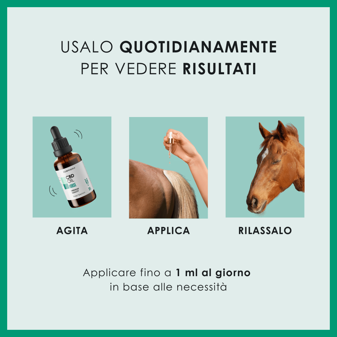 Eusphera CBD OIL HORSE - Olio rilassante per cavalli