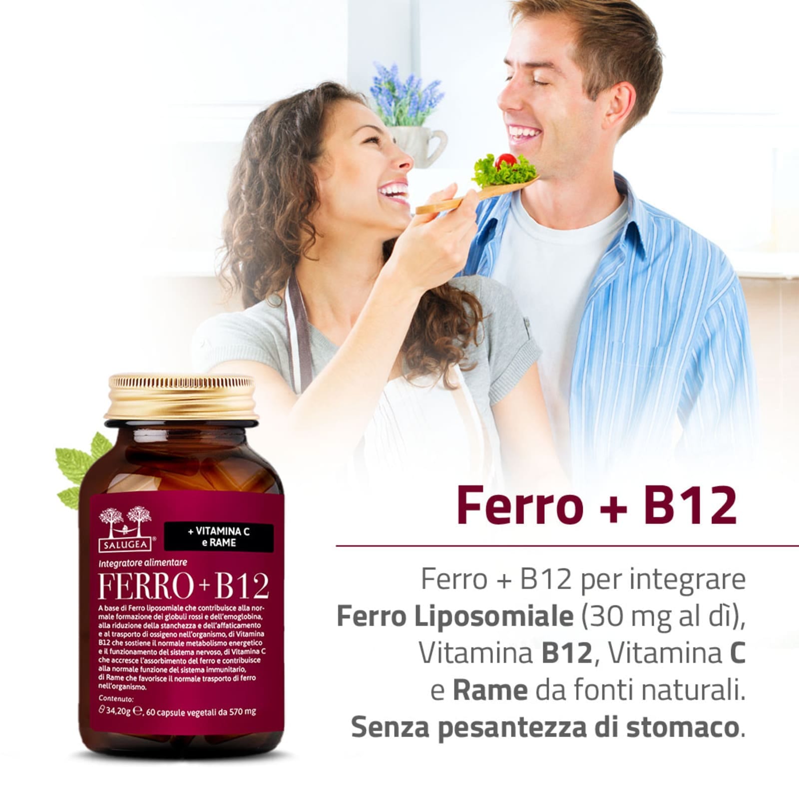 SALUGEA FERRO + B12 60 CAPSULE
