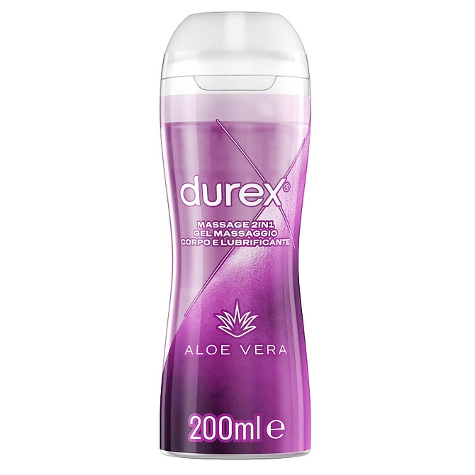 Durex Massage 2 In 1 Gel Massaggio Corpo E Lubrificante Aloe Vera 200 Ml