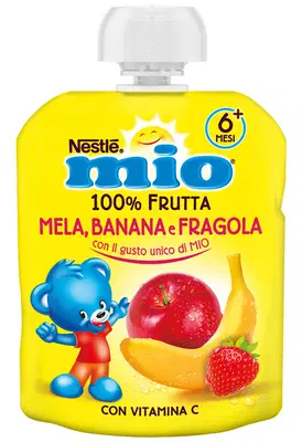 MIO POUCH OMOGENEIZZATO MELA BANANA FRAGOLA 90 G MIO POUCH OMOGENEIZZATO MELA BANANA FRAGOLA 90 G