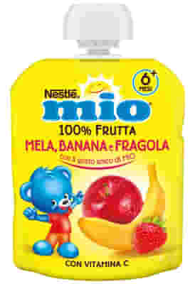 MIO POUCH OMOGENEIZZATO MELA BANANA FRAGOLA 90 G