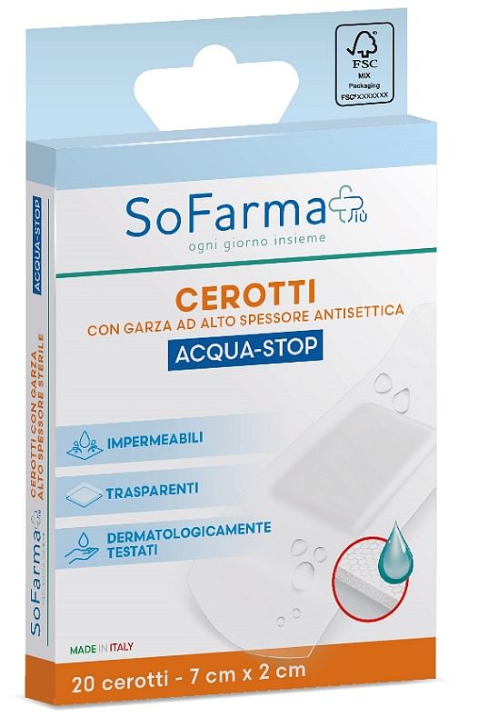 Cerotto Acquastop 7 X2 Cm 20 Pezzi Sofarmapiu'