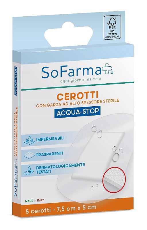 Cerotto Acquastop 7,5 X5 Cm 5 Pezzi Sofarmapiu'