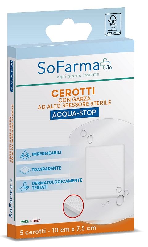 Cerotto Acquastop 10 X7,5 Cm 5 Pezzi Sofarmapiu'