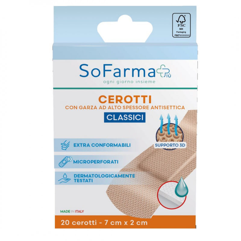 CEROTTO CLASSICO 7X2 CM 20 PEZZI SOFARMAPIU'