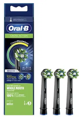 ORALB POWER REFILL EB50 CROSSACTION BLACK 3 PEZZI ORALB POWER REFILL EB50 CROSSACTION BLACK 3 PEZZI