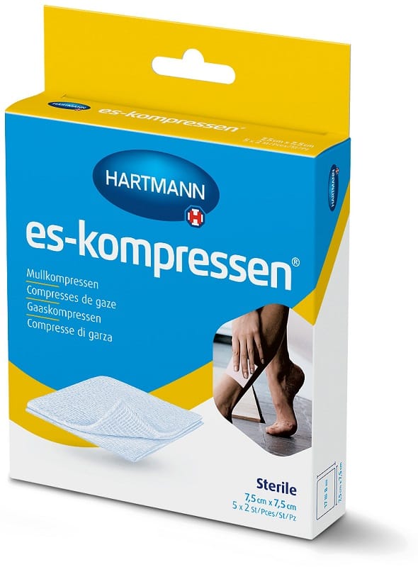 ES KOMPRESSEN GARZA 8 STRATI TITOLO 17 7,5X7,5CM 10 PEZZI