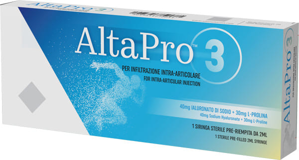 SIRINGA INTRA-ARTICOLARE ALTAPRO 1 ACIDO IALURONICO 40MG E L PROLINA 30MG 2 ML 1 PEZZO