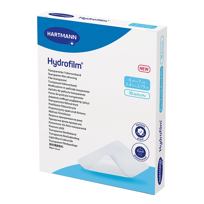 Medicazione Adesiva Trasparente In Poliuretano Hydrofilm 6 X7 Cm 10 Pezzi