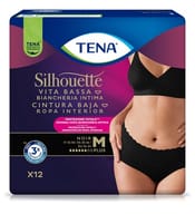 PANNOLONE A MUTANDINA ASSORBENTE TENA SILHOUETTE NOIR M VITA BASSA 12 PEZZI