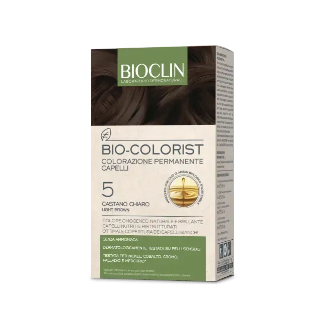 Bioclin Bio Colorist 5 Castani Ch Kit Composto Da Bio Colorist Crema Colorante Cap 3 50 Ml+Bio Colorist Rilevatore Crema 75 Ml+ Biocolor Protect Masch