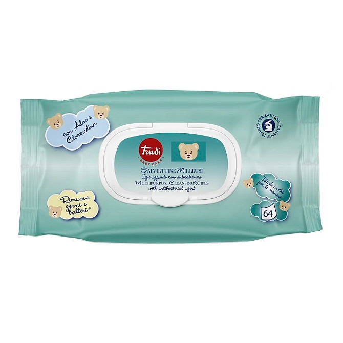 Trudi Baby Care Salviettine Igienizzanti Antibatterico 64 Pezzi