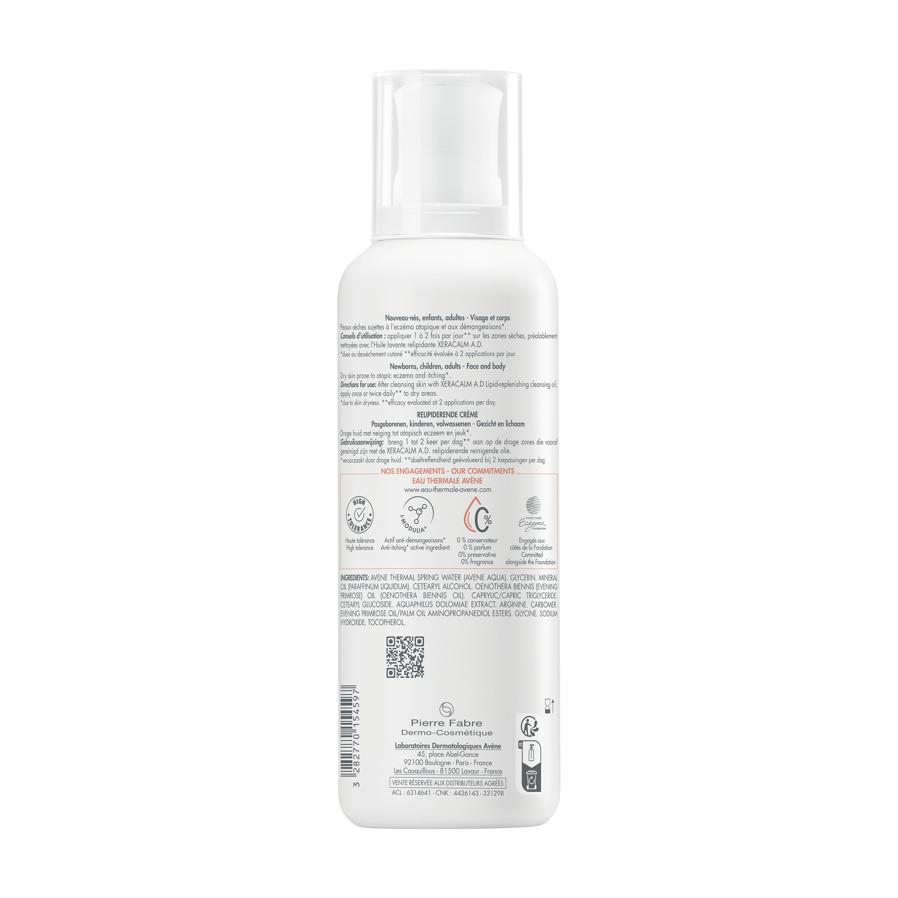 EAU THERMALE AVENE XERACALM AD CREMA LIPORESTITUTIVA 400 ML NUOVA FORMULAZIONE