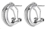 ORECCHINI DEFINITIVI 403 MEDICAL JEWELS TRIPLO CERCHIO ARGENTO CON PAVE'